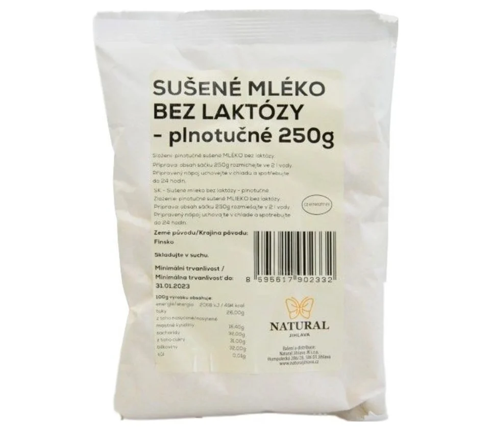 Natural Jihlava Sušené mléko bez laktózy plnotučné natural 250 g