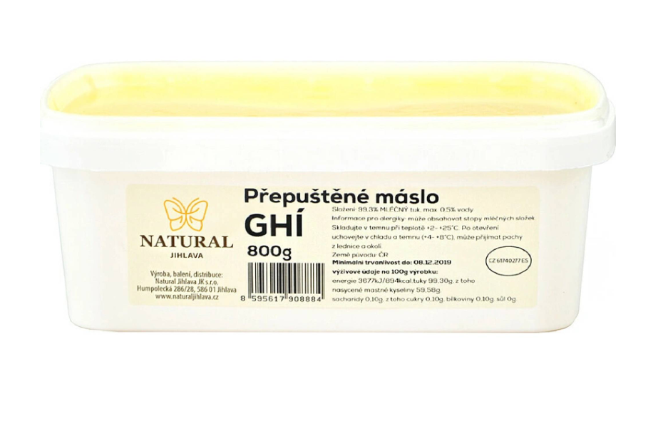 Natural Jihlava Ghí Přepuštěné máslo 800g