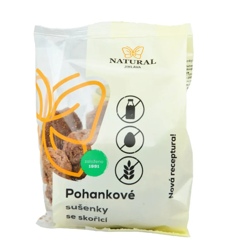 Natural Jihlava sušenky pohankové se skořicí bez lepku, vajec a mléka 150g