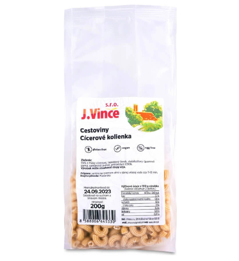 J. Vince Cizrnové těstoviny kolínka 200g
