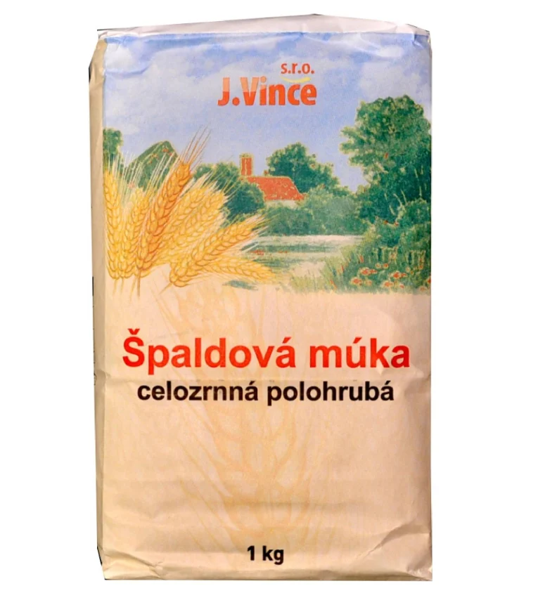J. Vince špaldová celozrnná mouka polohrubá 1kg