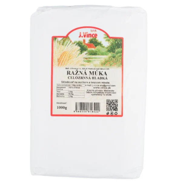 J. Vince Ražná celozrnná mouka hladká 1kg