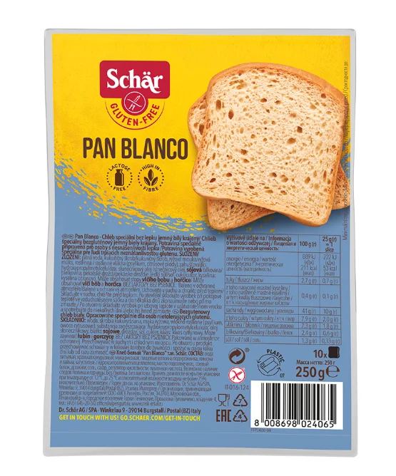 Schär Pan Blanco Bezlepkový světlý krájený chléb 250g