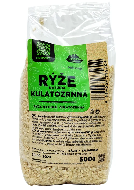 Rýže natural kulatozrnná 500g Provita