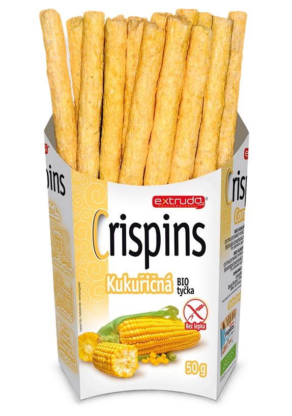 Tyčinka kukuřičná Crispins bezlepková 50g BIO EXTRUDO