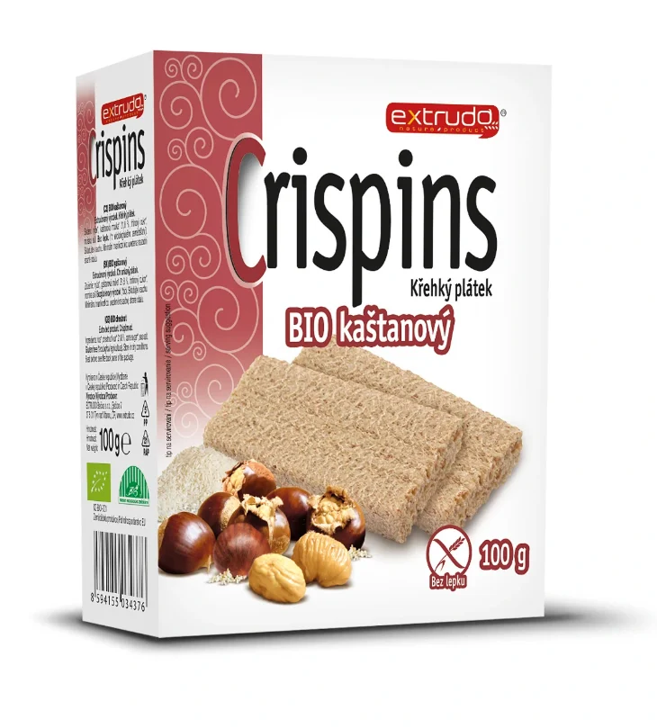 Extrudo Crispins kaštanový křehký plátek BIO 100 g