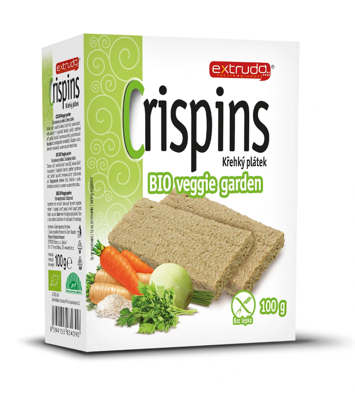 Extrudo Crispins křupký plátek Veggie Garden BIO 100g