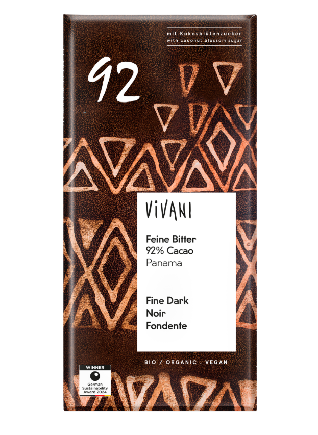 Vivani hořká čokoláda 92% 80g BIO