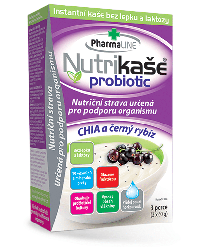 Nutrikaša probiotik chia, černý rybíz 3x60g