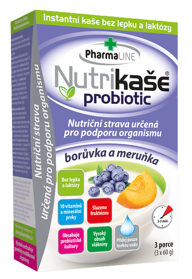Nutrikaša probiotik borůvka-meruňka 3x60g