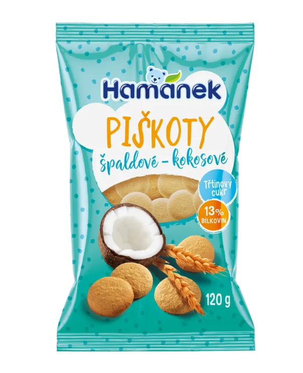 Hamánek špaldové piškóty s kokosem 120g