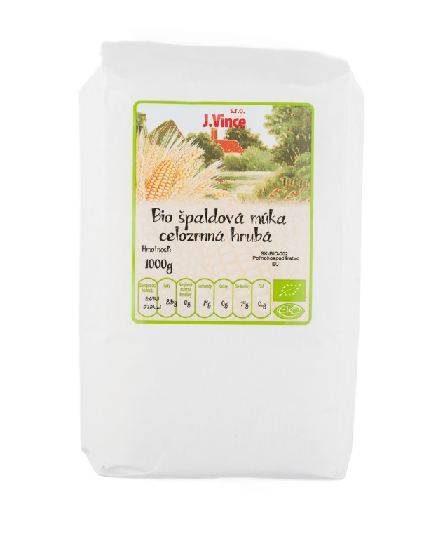 Vince BIO Špaldová celozrnná mouka hrubá 1kg
