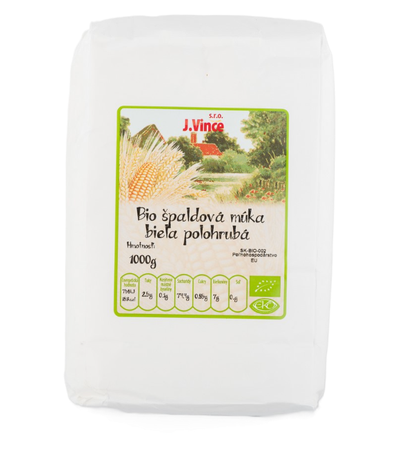 J. Vince Špaldová mouka bílá polohrubá BIO 1kg