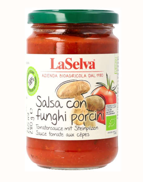 Rajčatová omáčka s hříbky 280g BIO La Selva