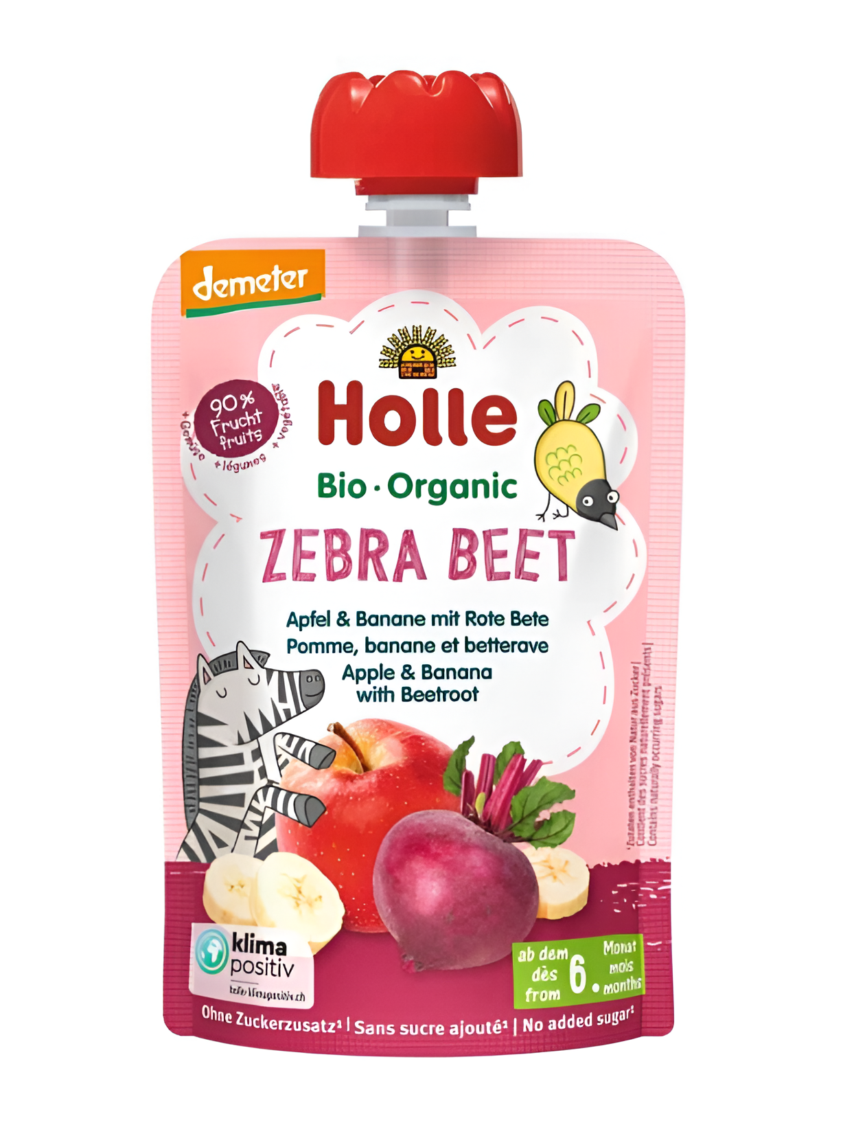 HOLLE Zebra Beet Bio pyré jablko banán a červená řepa 100 g