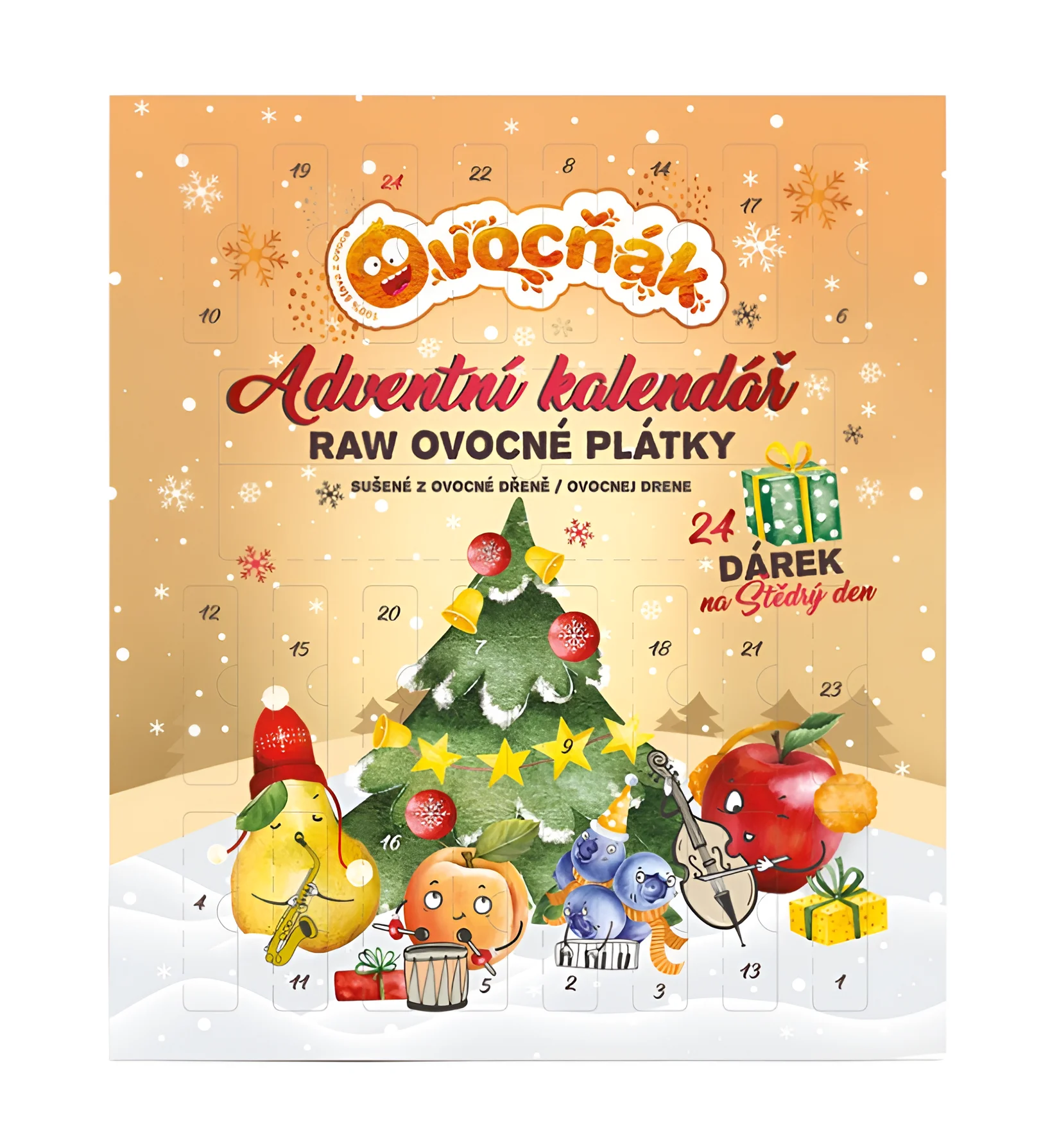 Ovocňák adventní kalendář ovocné plátky+ překvapení 240g