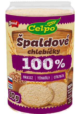 Celpo 100 % celozrnné extra jemné chlebíčky špalda 80 g