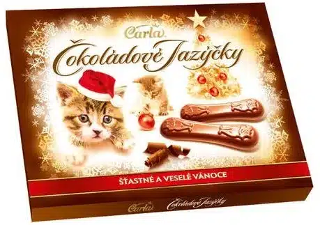 Carla čokoládové jazýčky mléčné Vánoce 100g