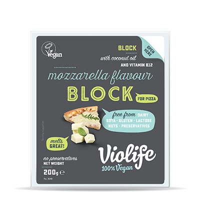 Rostlinný sýr mozzarella na pizzu 200g VIOLIFE