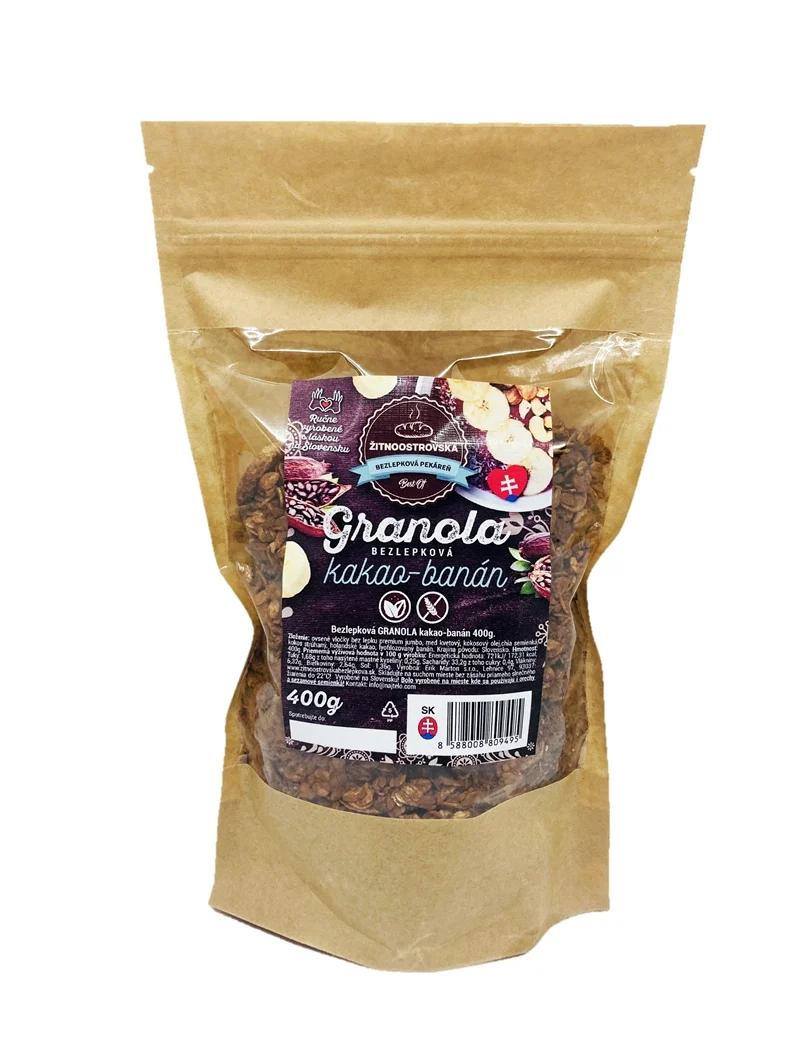 Žitnoostrovská bezlepková pekárna Granola kakao-banán 400g