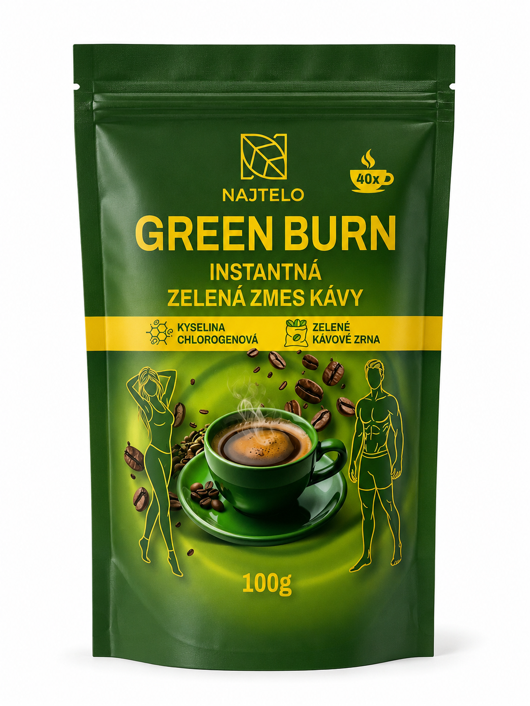 Najtelo Green Burn Instantní zelená směs kávy 100g