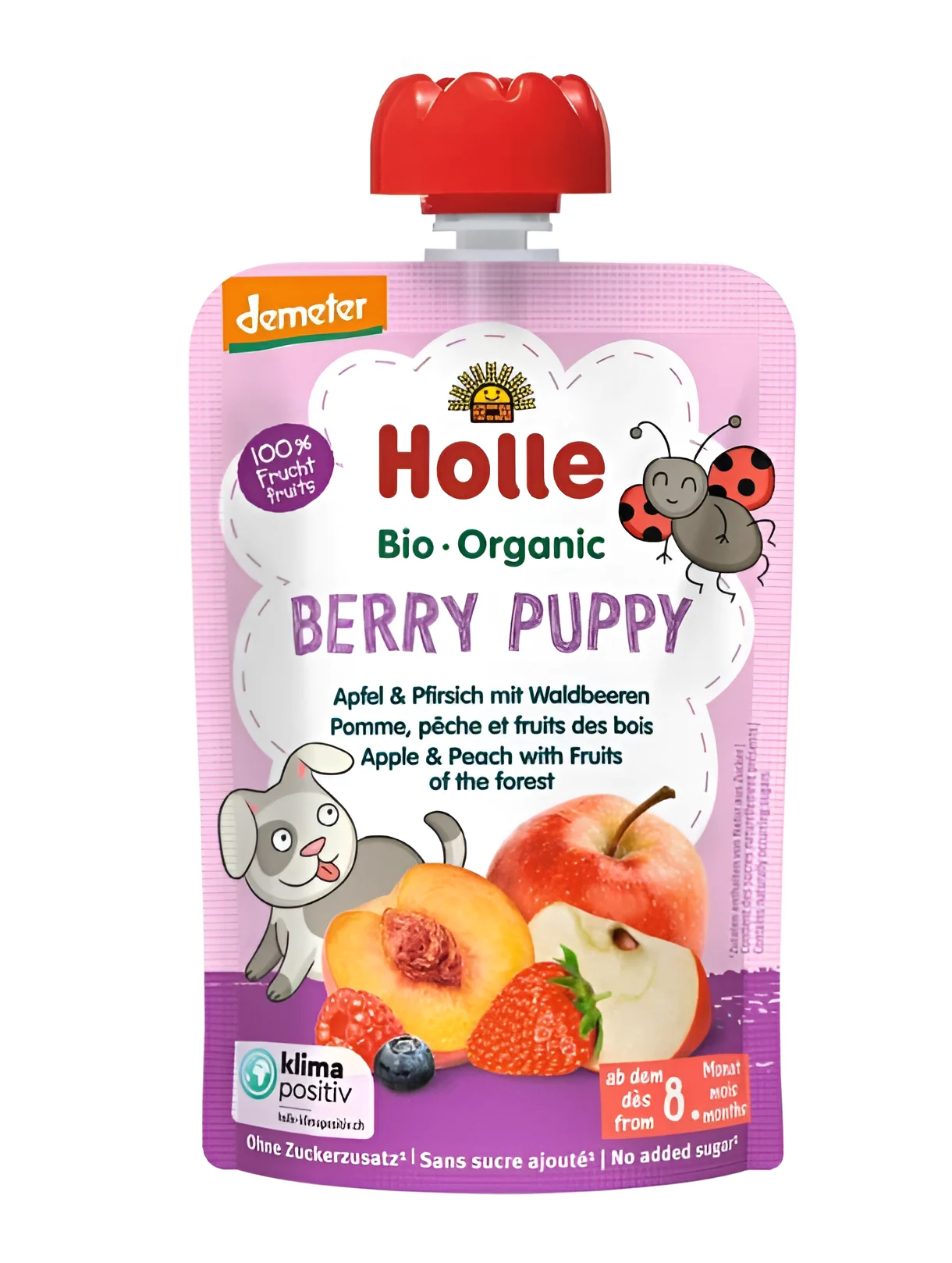 Holle Pyré Berry puppy Jablko, broskev s lesními plody BIO 100 g