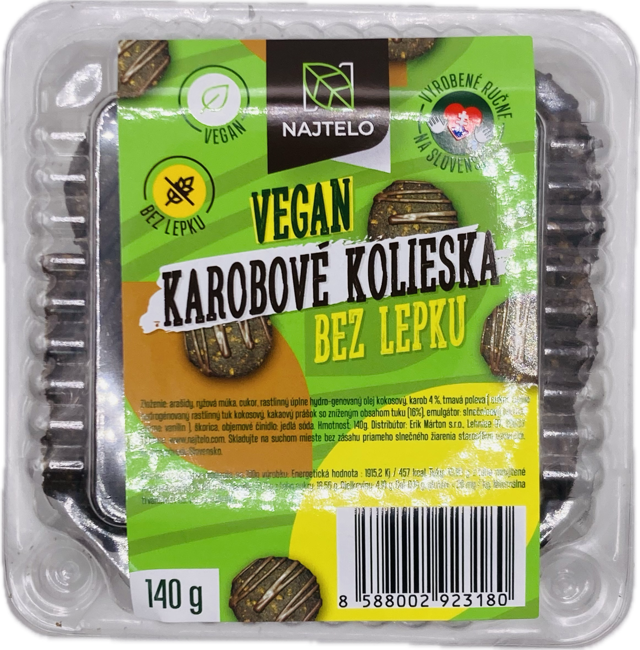 Najtelo Vegan karobové kolečka bez lepku 140g