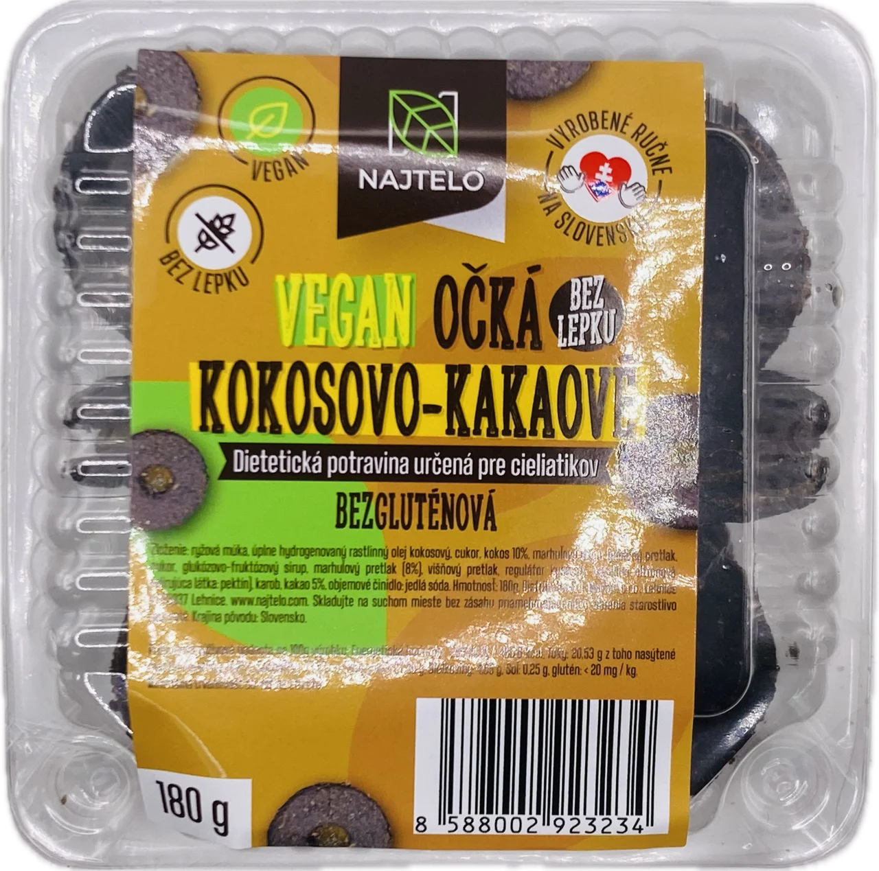 Vegan očka kokosovo-kakaové bez lepku 180g