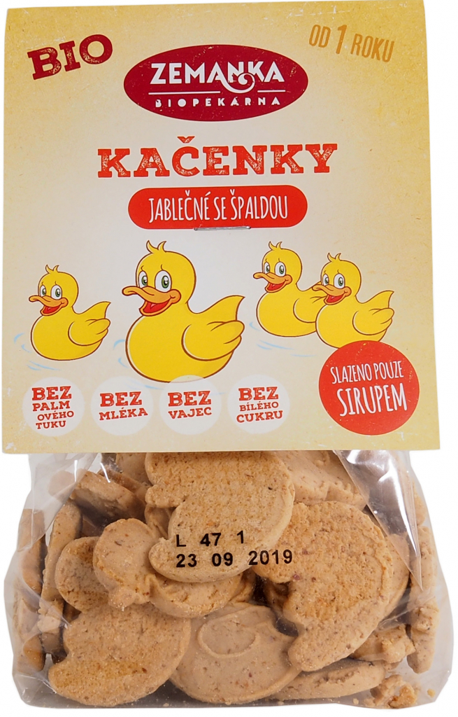 Zemanka Jablíčkové bio kačičky s špaldovou moukou 100g