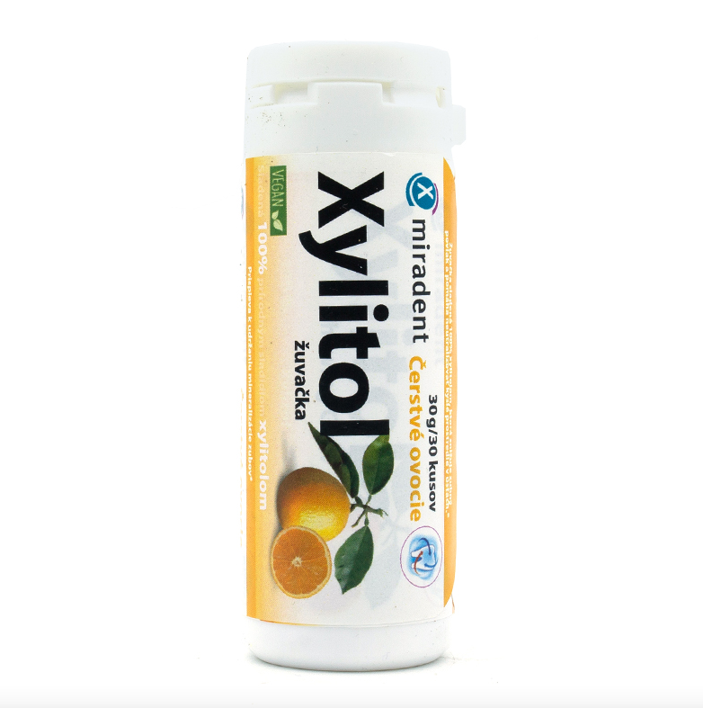 Xylitol žvýkačka, čerstvé ovoce