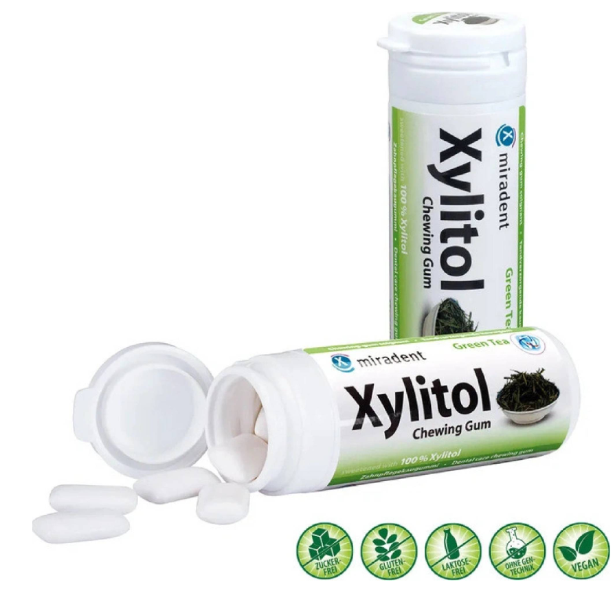 Xylitol žvýkačka, zelený čaj