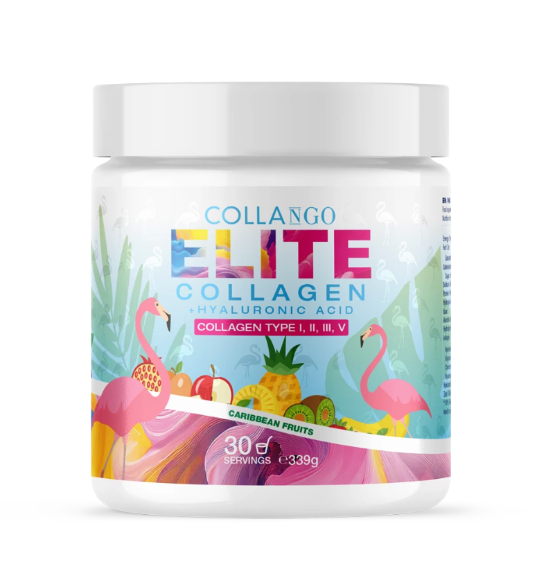 Collango ELITE KOLAGEN + kyselina hyaluronová (Kolagen typu I, II, III, V) karibské ovoce 339g